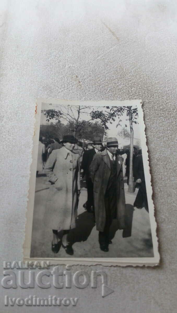 Fotografie Sofia Trei bărbați într-o plimbare de-a lungul Tsaria 1938