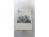 Photo Gorsko Yablanovo Men and women reaping in the fields 1951