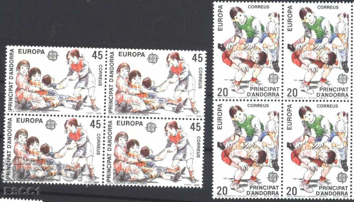 Καθαρά γραμματόσημα στην άμαξα Ευρώπη SEP 1989 από την Ανδόρα
