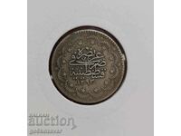Османска Империя 5 Куруша 1293-1876г Сребро цифра 15 RR