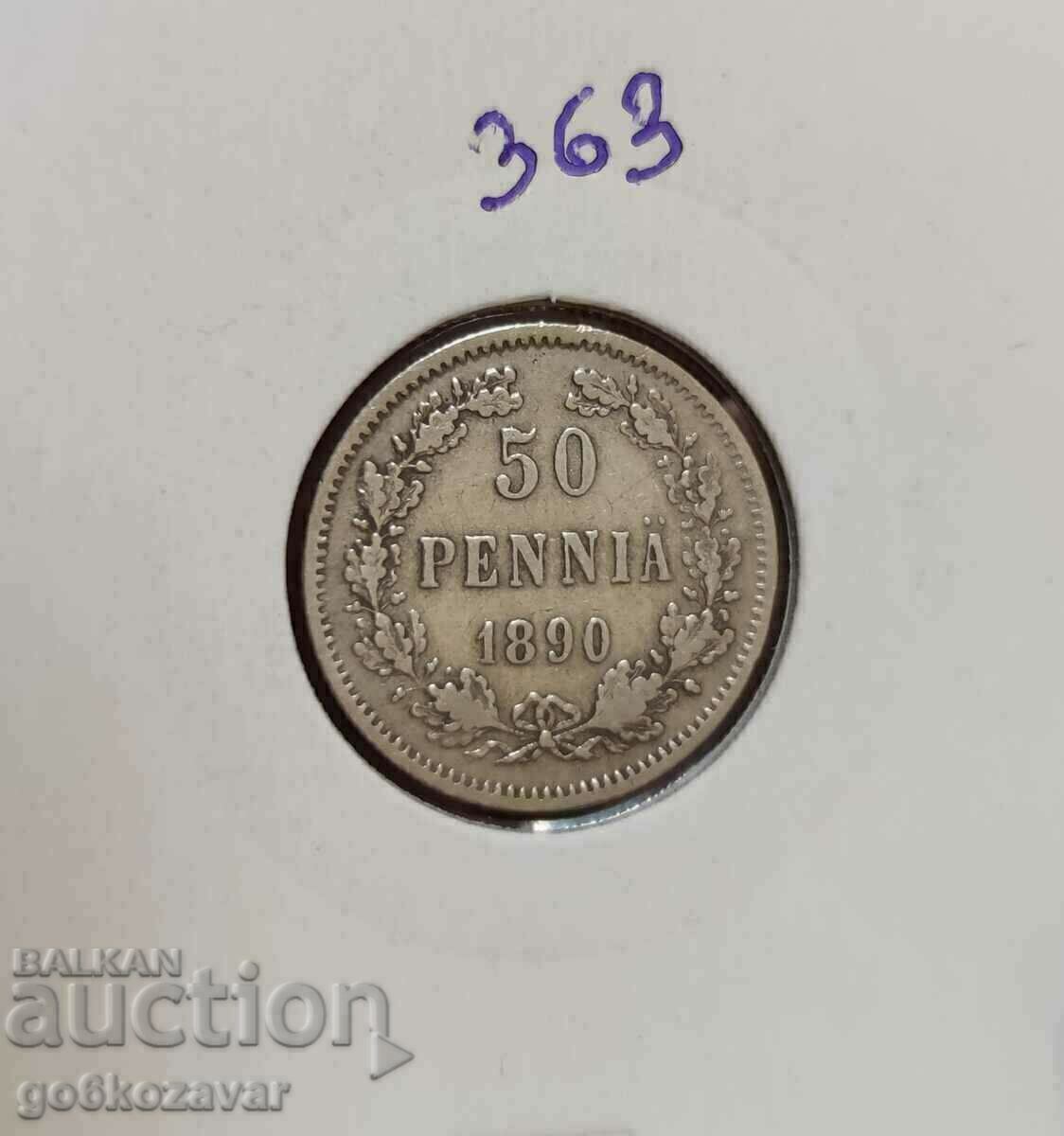 Finlanda 50 de bani 1890 Argint ! Finlanda 50 de bani 1890 Argint !