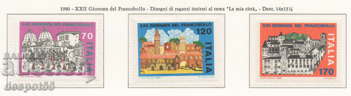 1980. Ιταλία. Ημέρα σφραγίδα του ταχυδρομείου.