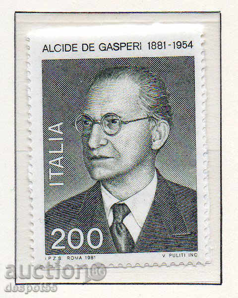1981. Italy. Alcide De Gasperi (1881-1954), politician.