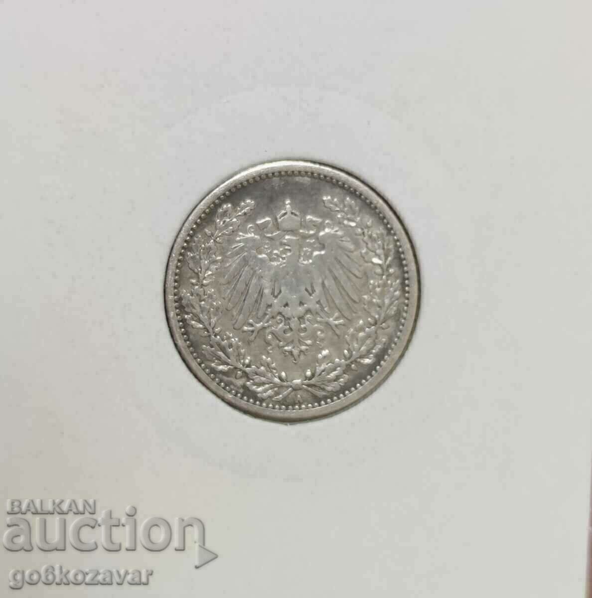 Германия 1/2 Марка 1905г Сребро ! с цена € 11.00 | 21.51 лв.
