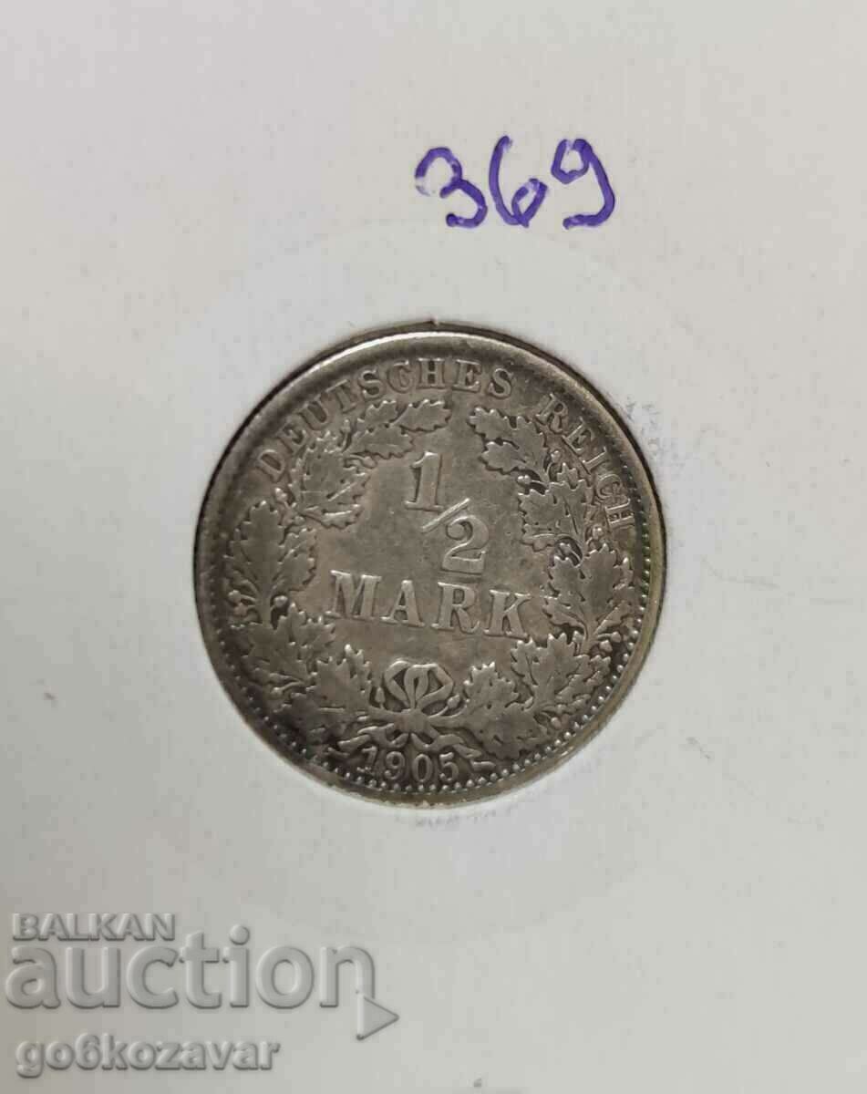 Germany 1/2 Mark 1905 Silver!