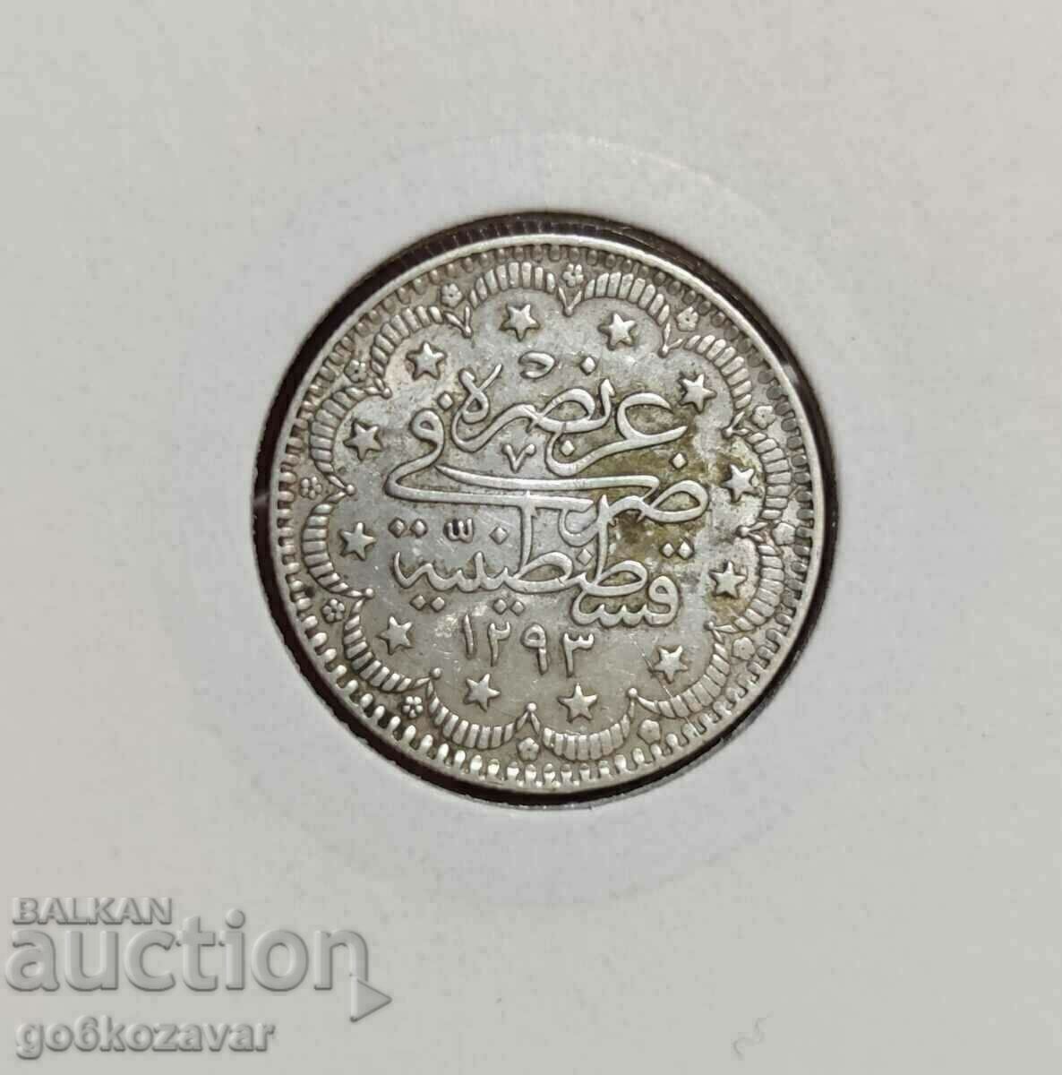 Ottoman Empire 5 Kurusha 1293-1876 Silver figure 33 RR with price 96.00 BGN | € 49.08 Ottoman Empire 5 Kurusha 1293-1876 Silver figure 33 RR with price 96.00 BGN | € 49.08