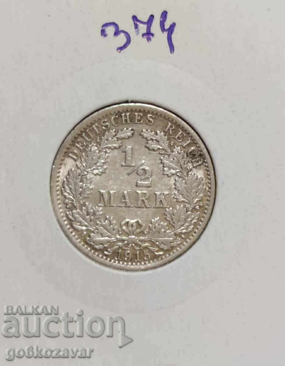 Germany 1/2 Mark 1915 Silver UNC