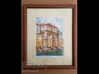 Vasil Banov Fortress tower and boats in the port of Nessebar93