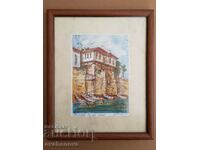 Vasil Banov Fortress tower and boats in the port of Nessebar93