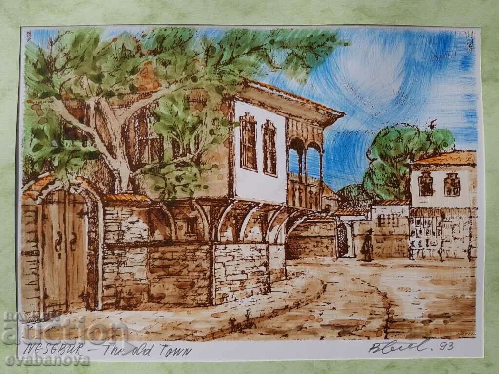 Vasil Banov color graphics The Old Town of Nessebar 1993 with price 20.00 BGN | € 10.23 Vasil Banov color graphics The Old Town of Nessebar 1993 with price 20.00 BGN | € 10.23