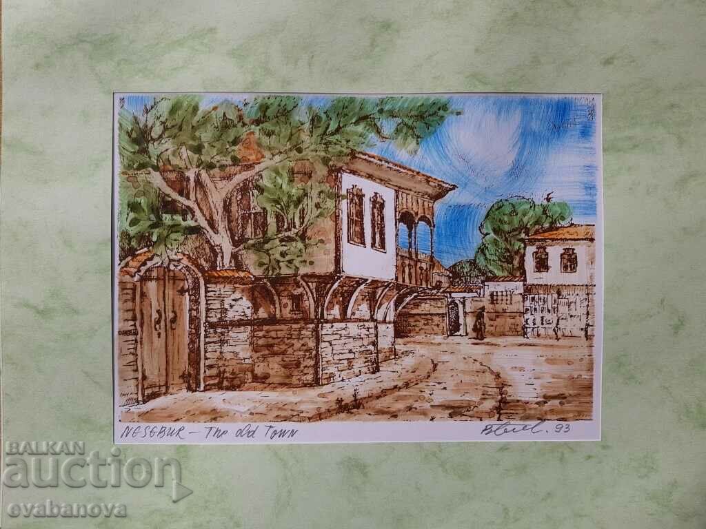 Auction Vasil Banov color graphics The Old Town of Nessebar 1993 Auction Vasil Banov color graphics The Old Town of Nessebar 1993