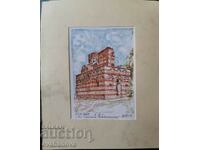 Vasil Banov color graphic Christ Pantocrator church 1993