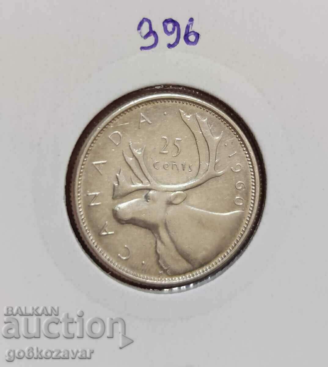 Canada 25 de cenți 1960 argint!