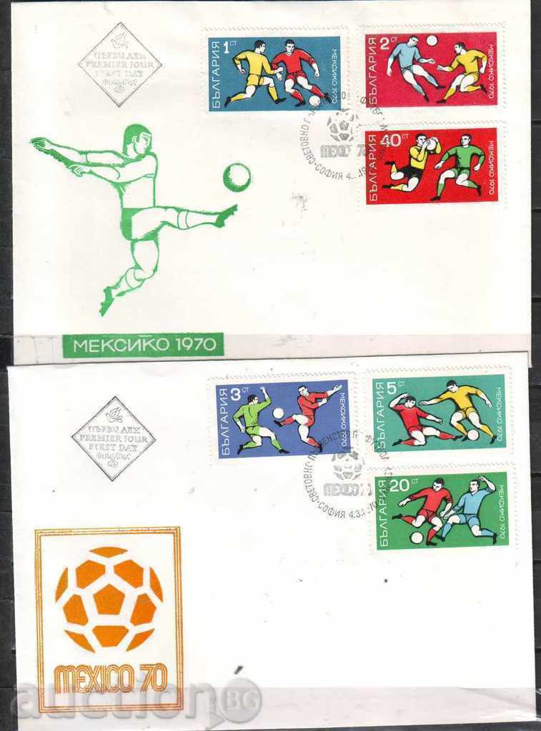 First Day 2047-53 World First Soccer Mexico,70 2 envelopes