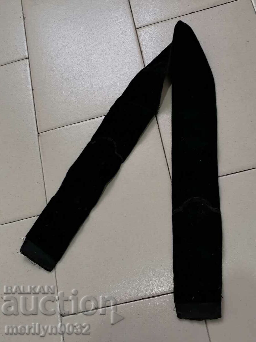 Old black velvet belt for pafty costume belt