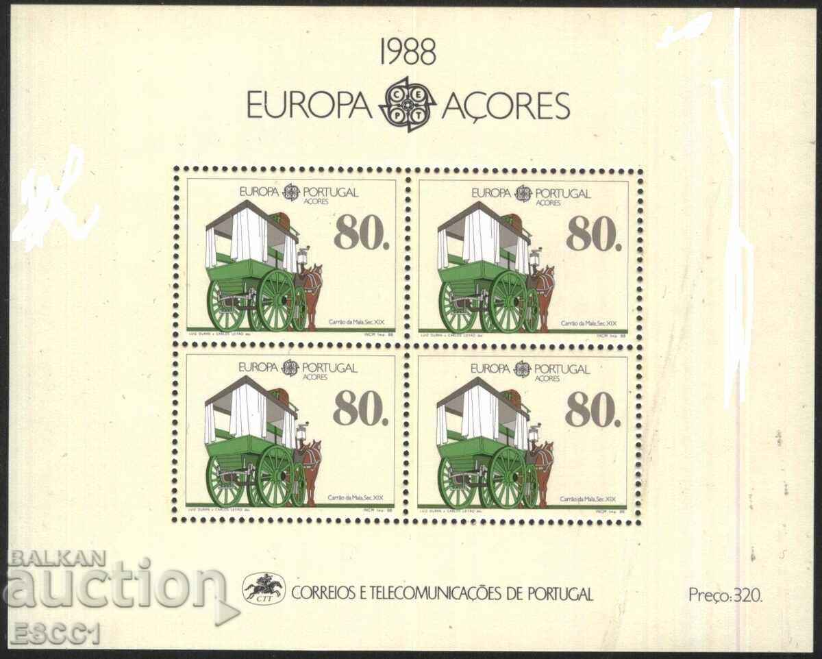 Clean block Europe SEP 1988 from Portugal - Azores