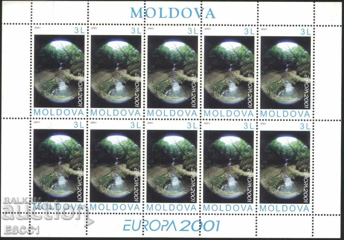 Ștampila curată Europa în foaie mică SEPT 2001 din Moldova