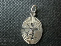 Old silver medallion in antique style - Sagittarius.