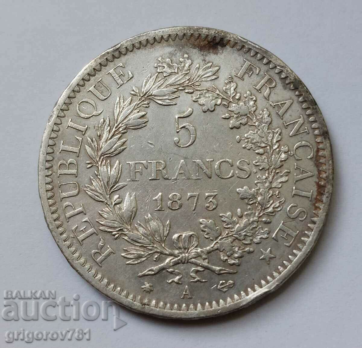 5 франка сребро Франция 1873 А - сребърна монета #20