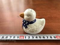 PORCELAIN DUCK DUCK SALT SHANK FIGURE