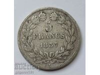 5 Φράγκα Ασήμι Γαλλία 1837 W - Ασημένιο νόμισμα #23