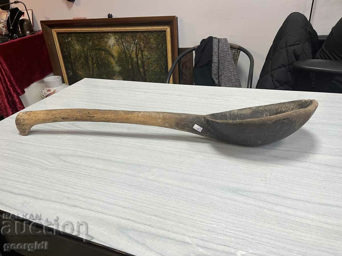 Παλιό αυθεντικό ξύλινο κουτάλι. #3376