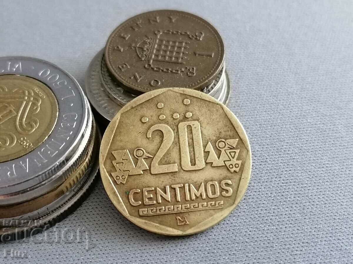 Монета - Перу - 20 сентима | 1993г.