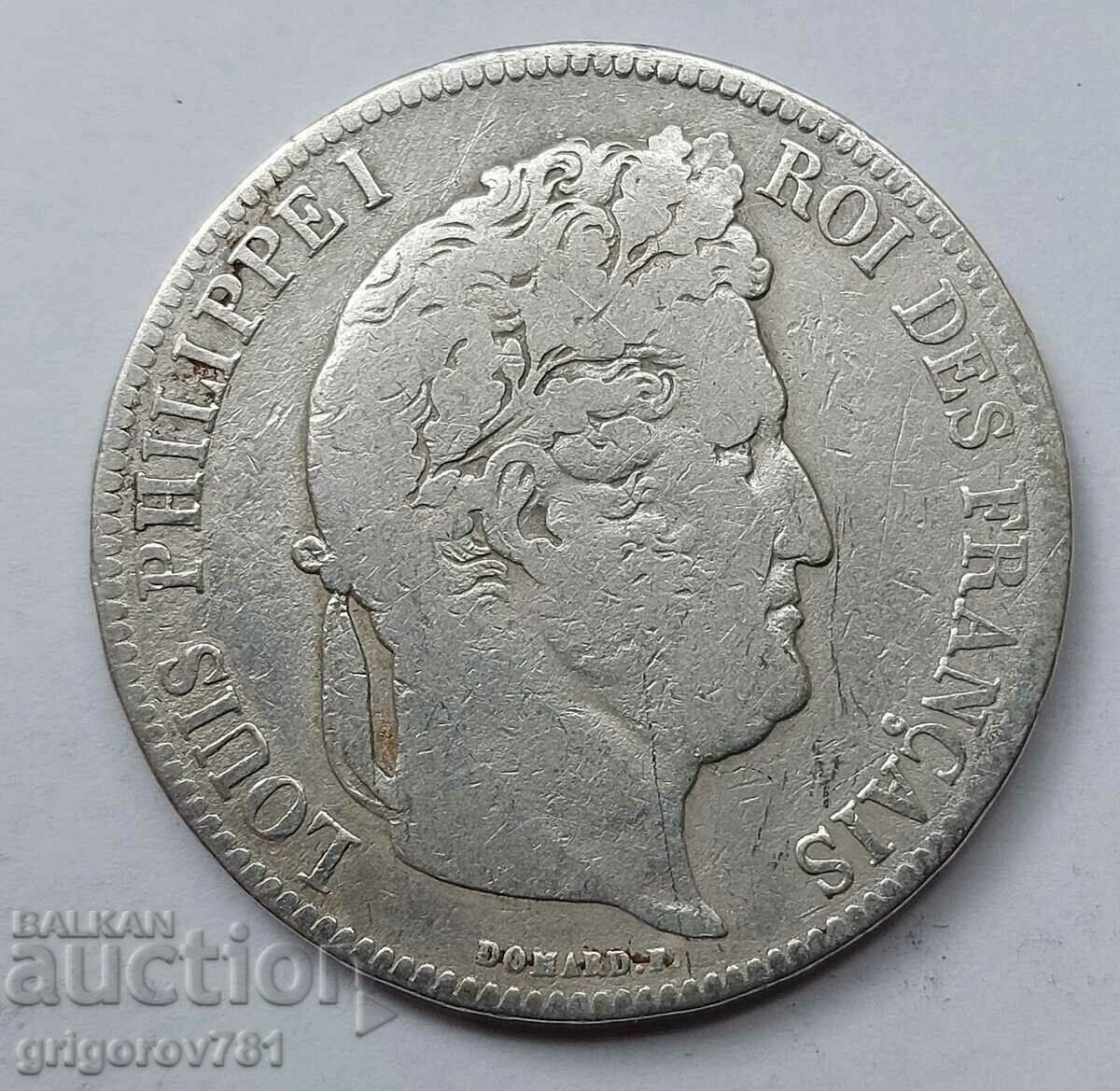 5 франка сребро Франция 1839 K- сребърна монета #122