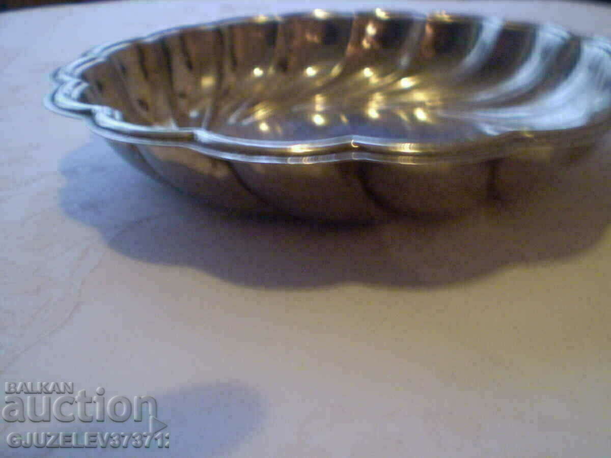 Auction  Bowl bonbonniera container for nuts fruit white metal
