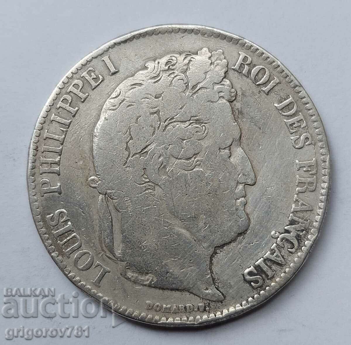 5 франка сребро Франция 1834 D - сребърна монета #125