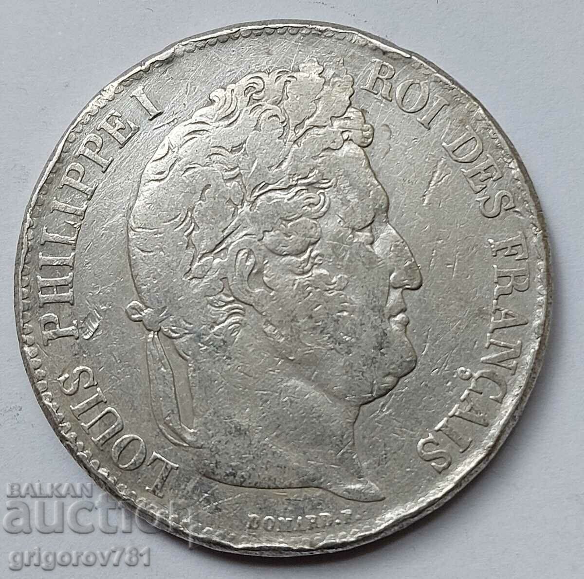 5 Francs Silver France 1835 W- Silver Coin #126