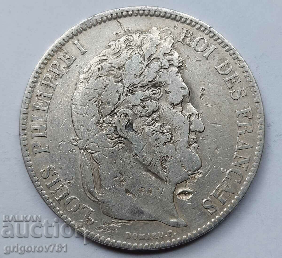 5 франка сребро Франция 1834 K - сребърна монета #127