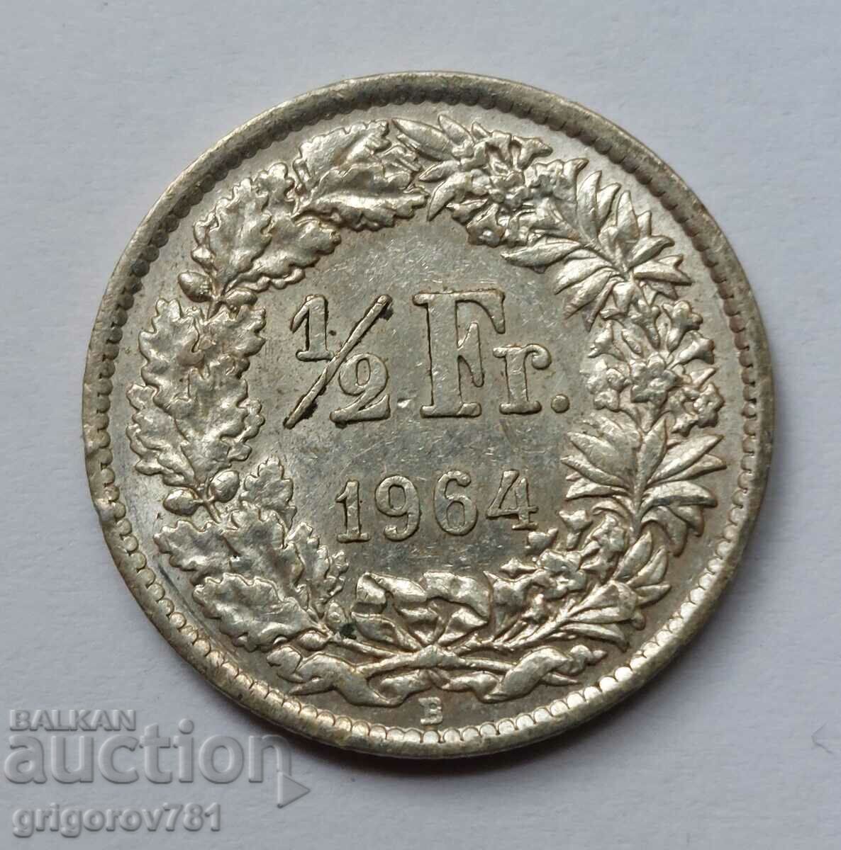 1/2 франк сребро Швейцария 1964 - сребърна монета #1