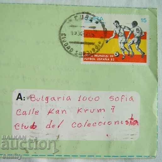 Auction Traveled Aerograma, stamp World Cup 1982 Auction Traveled Aerograma, stamp World Cup 1982