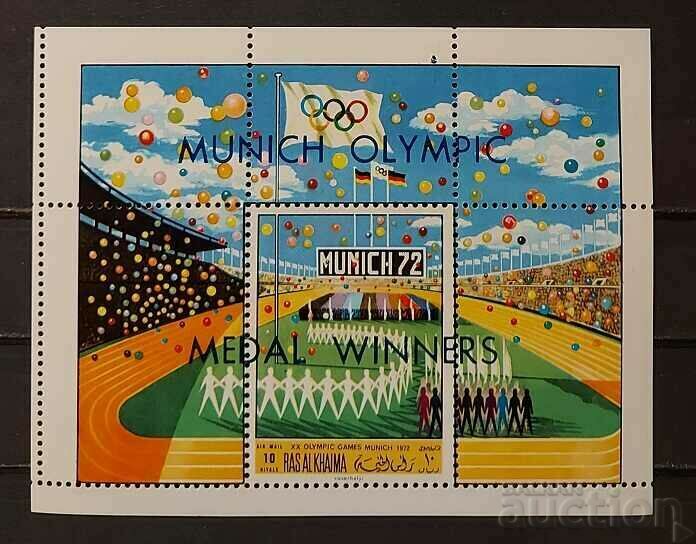 Ras Al Khaimah 1971 Jocuri sportive/olimpice Block Overprint MNH