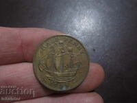 1958 1/2 penny SHIP