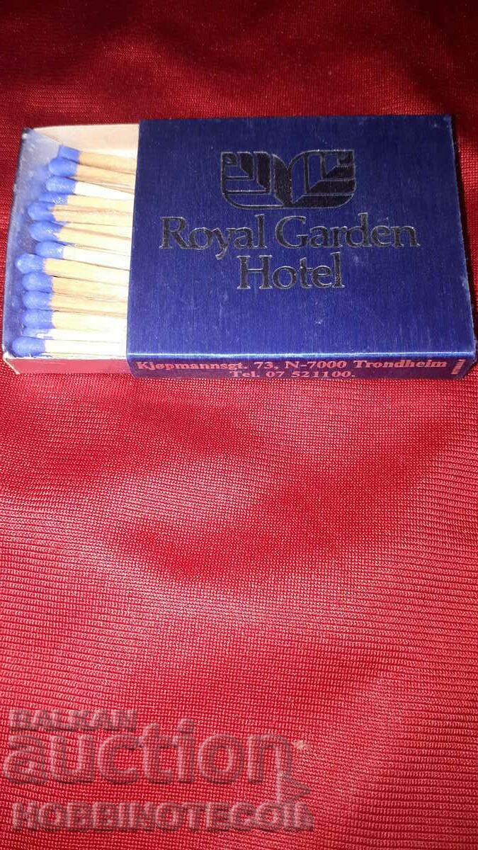 Collectible Matches match Hotel ROYAL GARDEN NORWAY