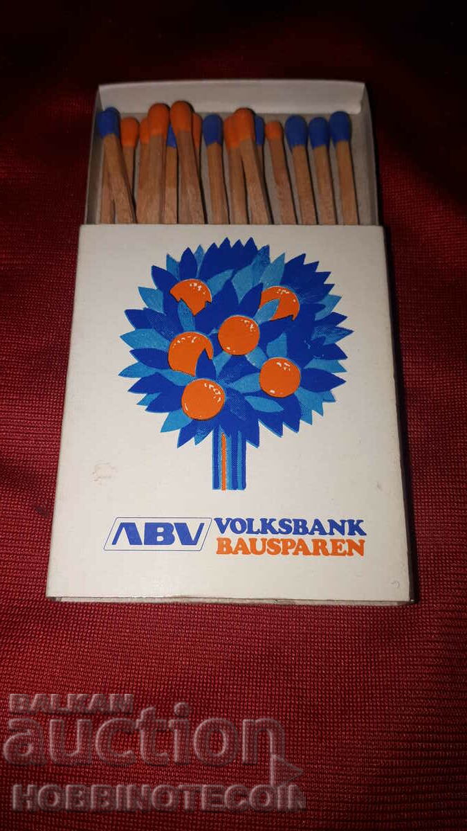 Колекционерски Кибрити кибрит Банка VOLKSBANK BAUSPAREN