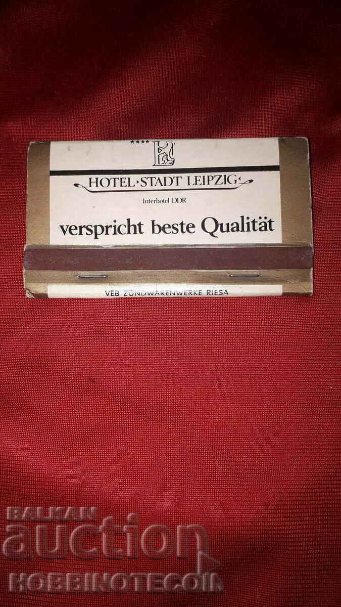Collectible Matches match Hotel STADT LEIPZIG GERMANY