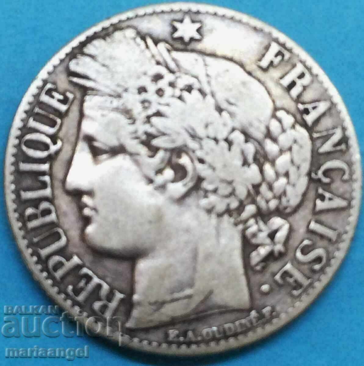 Франция 1 франк 1884 Мариана сребро