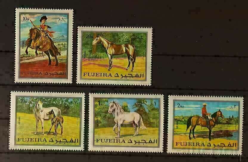 Fujairah 1970 Horses Two series MNH