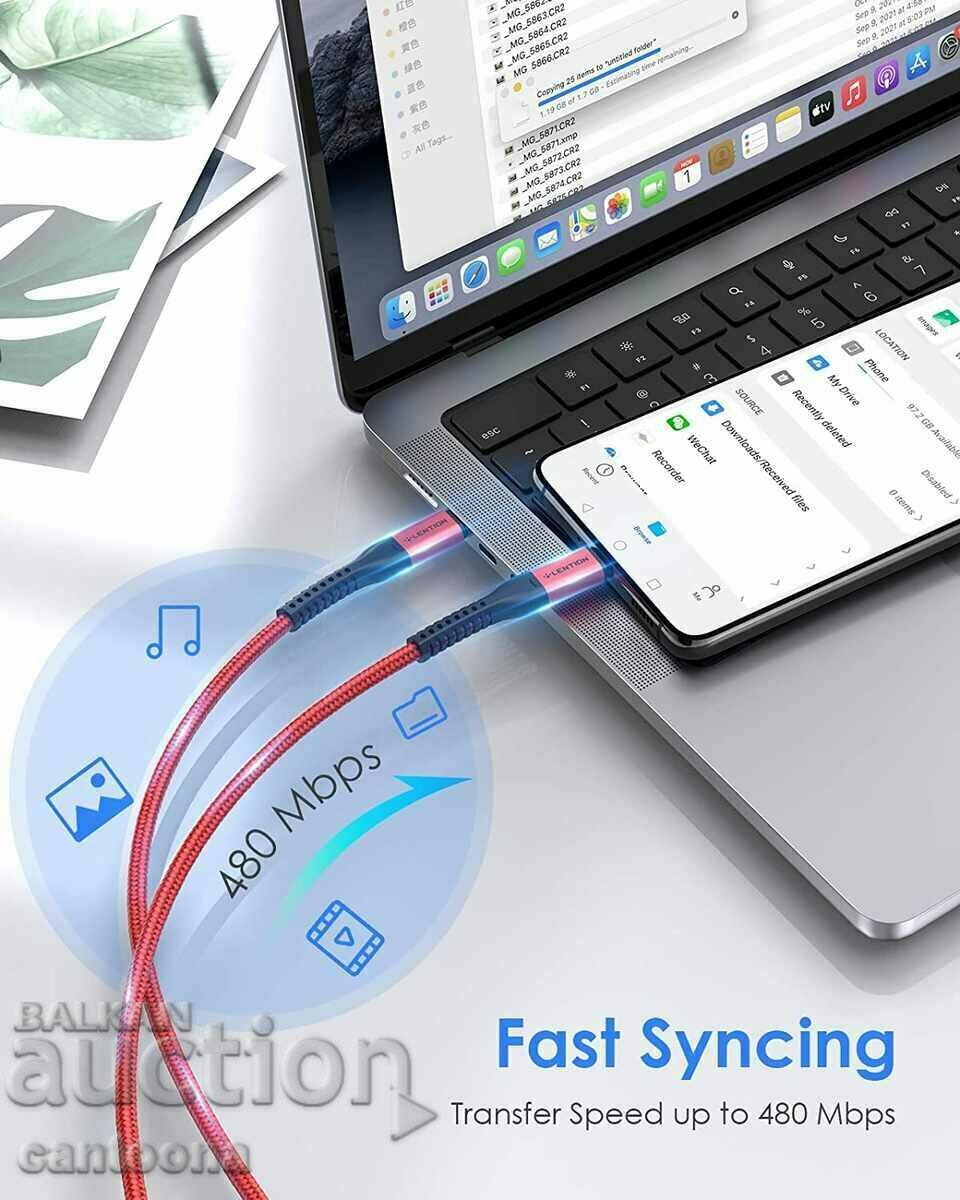 Delivery of LENTION USB C - USB C cable, 100W 20V/5A PD cable, with chip