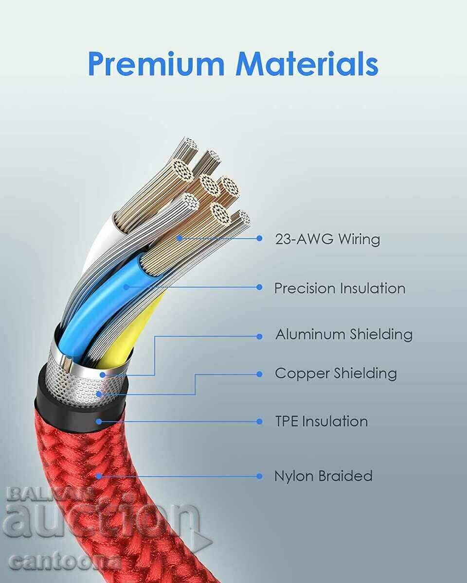 LENTION USB C - USB C cable, 100W 20V/5A PD cable, with chip - 5