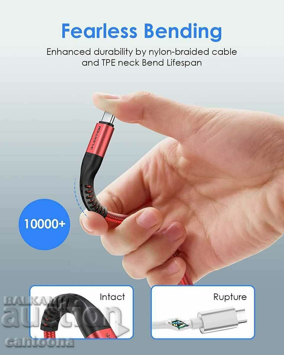 LENTION USB C - USB C cable, 100W 20V/5A PD cable, with chip - 6
