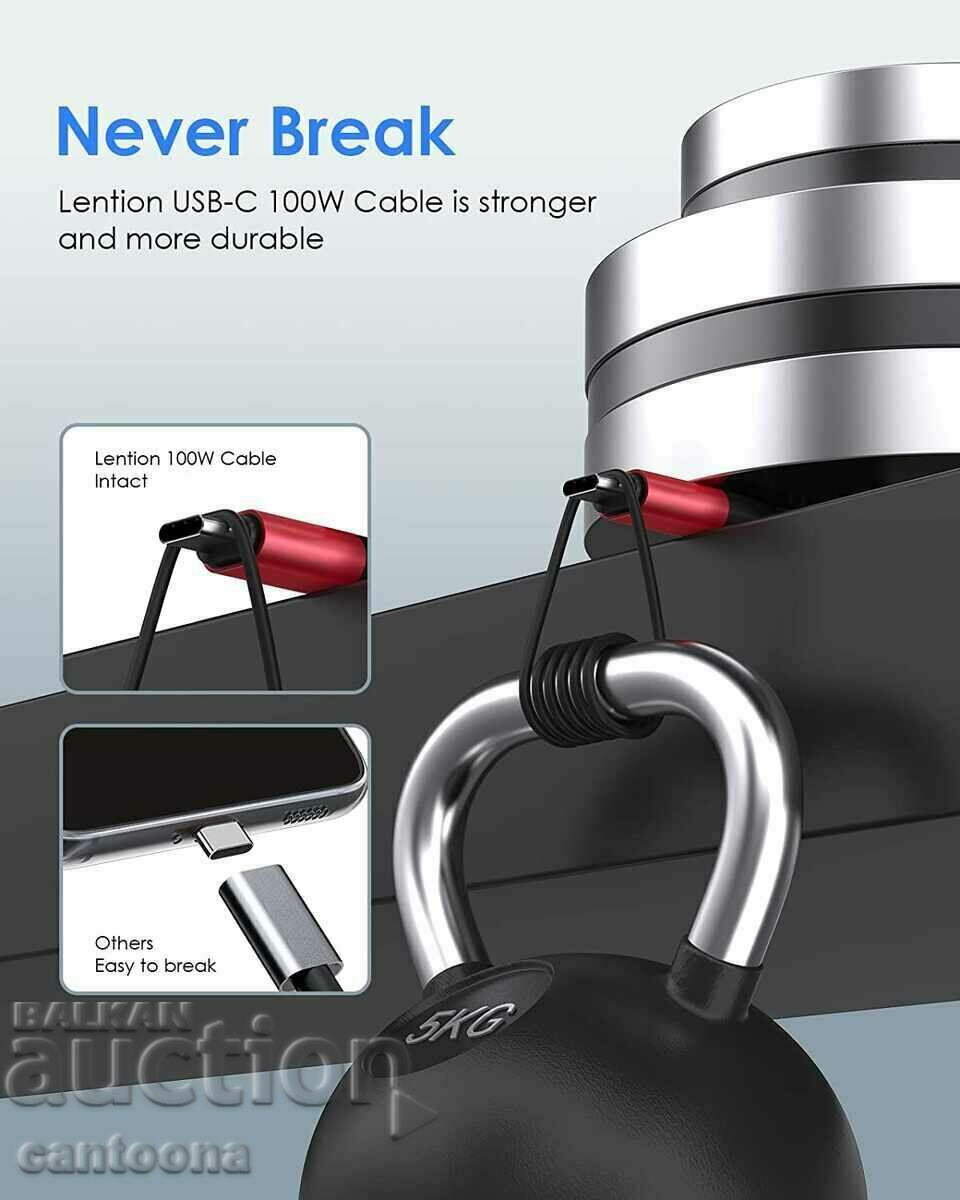 LENTION USB C - USB C cable, 100W 20V/5A PD cable, with chip - 7