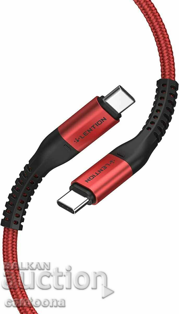 LENTION  USB C - USB C кабел, 100W 20V/5A PD кабел, с чип