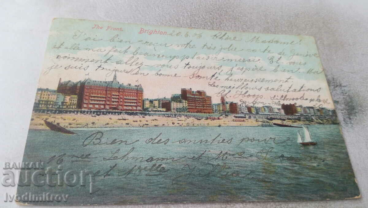 Brighton The Front 1906 postcard