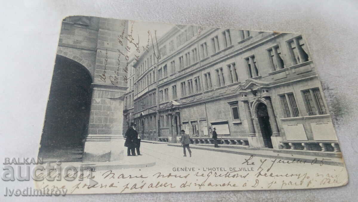 Carte poștală Geneve L'Hotel de Ville 1905