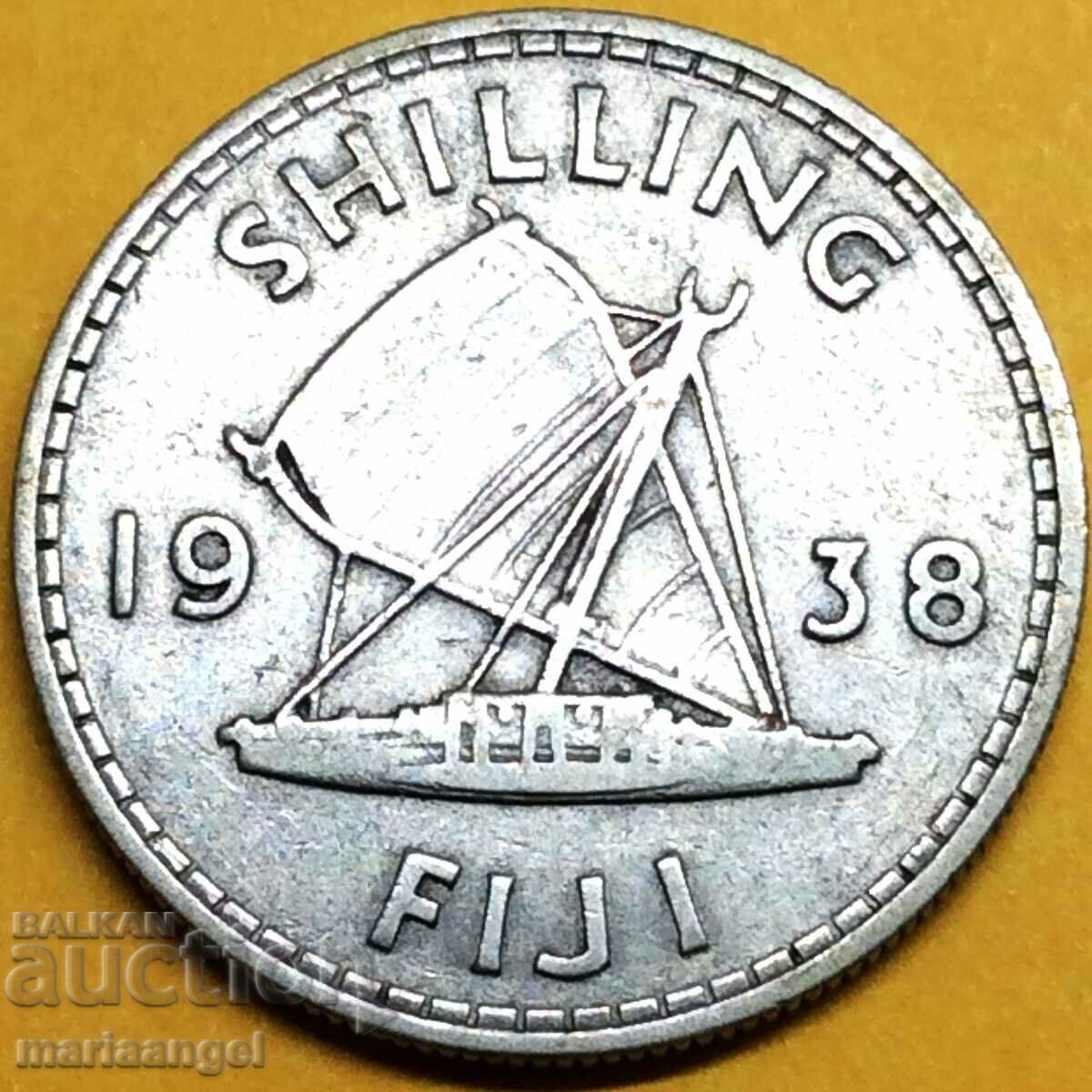 Великобритания 1 шилинг 1938 Фиджи Джордж VI  сребро