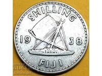 Marea Britanie 1 șiling 1938 Fiji George VI Argint